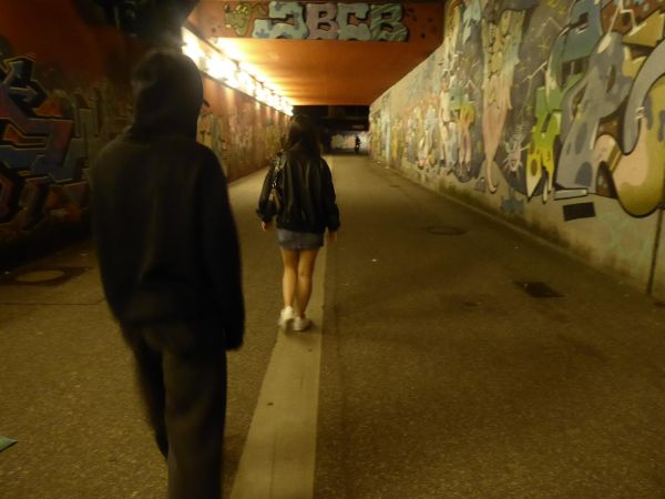 Verfolgung im Tunnel