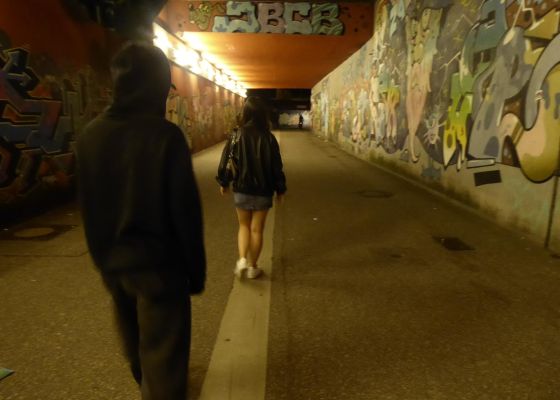 Verfolgung im Tunnel